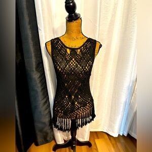 Polo by Ralph Lauren Black Crochet Tank Top